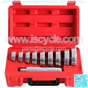10pcs Bearing Race and Seal Bushing Driver Install Set 9 Discs Collar Axle Housing with Carrying Case Master/Universal Aluminum Bush Drive Seal Kit for Automotive Wheel Bearings
