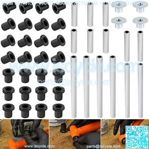 Heavy Duty HDPE A Arm Bushing Kit for Polaris RZR 800 / RZR S 800 / RZR 4 800 2008-2014 Complete with Enough Bushings for The Front & Rear (46 Pieces)