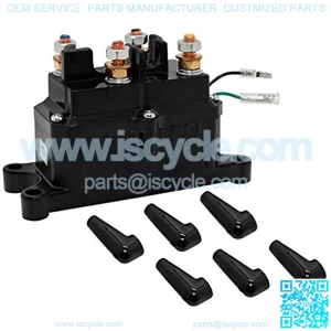 Winch Solenoid Relay 12V 250A Contactor with 6 Protecting Caps for 4x4 Vehicles UTV ATV Winch Solenoid Compatible with ATV UTV 1500lb 2000lb 5000lb Polaris 800 1000