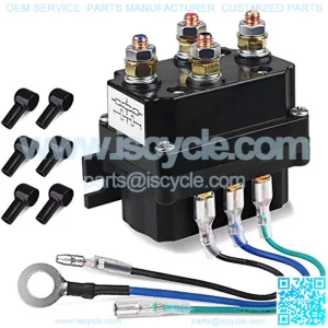 12V 250A Winch Solenoid Relay Contactor with 6 Protecting caps Universal for ATV UTV 2000-5000lbs Winch
