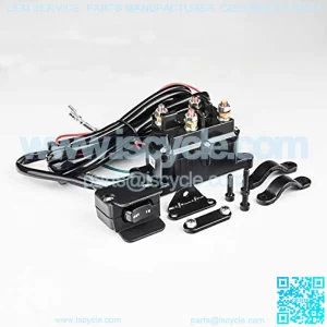 250A 12V Winch Solenoid Relay Contactor Winch Rocker Thumb Switch with Mounting Brackets Terminal Caps and Handle Bar Control Switch for ATV UTV 1500lb-5000lb