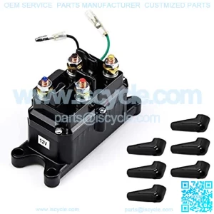 Winch Solenoid DC 12V 250A Relay Contactor Thumb Truck with Protect Caps Replacement for ATV UTV 4x4 Vehicles