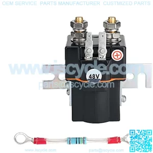 Golf Cart 48V Solenoid Assembly for Golf Cart Club Car DS (1995 Up) Precedent (2000 Up) 4 Terminals with Solenoid Resistor Replace Part 101908701 101494