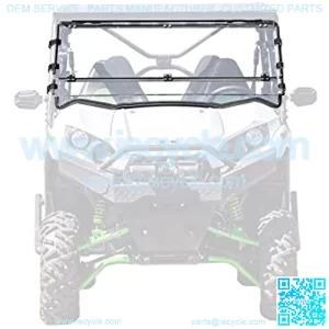 Scratch Resistant Flip/Fold 2-in-1 Windshield for 2016+ Kawasaki Teryx 800/800 4/2021+ Teryx S/Teryx 4 S | Easy Install - No Drilling | 1/4" Thick Polycarbonate | USA Made!