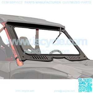 Vented Front Glass Windshield for 2019+ Honda Talon 1000X / 1000R / 1000X-4 | Aluminum Frame | DOT Approved Laminated Safety Glass Windshield | Includes Manual Wiper