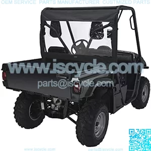 Classic Accessories QuadGear UTV Front/Rear Windshield, Fits Yamaha Rhino, Black