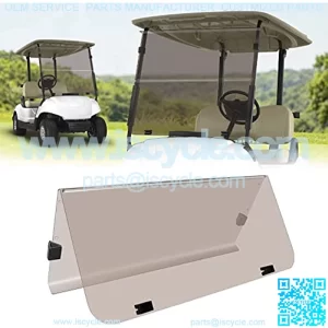 TechInovat G14 G16 G19 (1995-2003) for Yamaha Tinted Golf Cart Windshield Fold Down With Gas and Electric Model (Tinted)