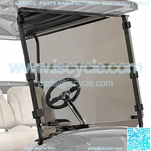 EZGO TXT Golf Cart Folding Windshield with Quick Disconnect Mounting System | Clear Acrylic | Compatible with 2014-2021 TXT & Valor Models