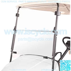 Golf Cart Folding Windshield for EZGO TXT 1995-2013, Impact Resistant Clear Polycarb Split