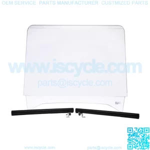 1-Piece Golf Cart Windshield for EZGO TXT w Storm Body Kit & 3/4" Struts (Clear)