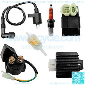 ATV Ignition set Ignition Coil 6 Pin AC CDI Solenoid Relay Voltage Regulator For 49cc 50cc 70cc 90cc 110cc 125cc ATV Chinese Go Kart Dirt Bike Pit Bike Etc.