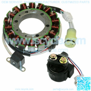 Stator & Solenoid for Yamaha Warrior 350 YFM350 2002 2003 2004 Atv New