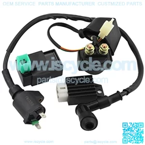CDI Box Ignition Coil Solenoid Relay Voltage Regulator for 50cc 70cc 90cc 110cc 125cc ATV Dirt Bike and Go Kart
