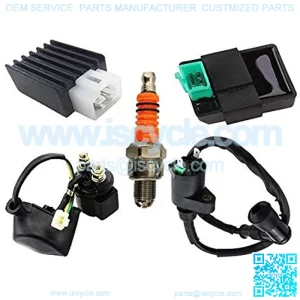 Ignition Coil CDI Solenoid Relay Rectifier Regulator Kit for 50cc 70cc 90cc 110cc 125cc ATV Dirt Bike and Go Kart Scooter