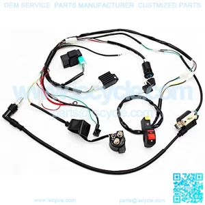 Full Wiring Harness Loom Solenoid Coil Regulator 50cc 70cc 90cc 110cc 125cc Dirt Pit BIke Electric Start Engine