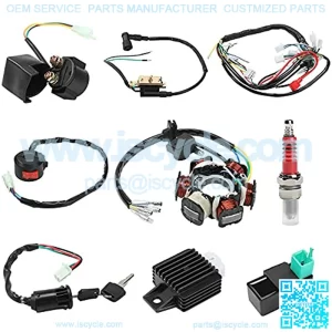 Quad Wire Harness Complete Wiring Harness Complete Electrics Stator Coil CDI Wiring Harness Solenoid Relay Spark Plug for 4 Stroke ATV 50cc 70cc 90cc 110cc 125cc Pit Quad Dirt Bike Go Kart Parts Scooter Moped Parts
