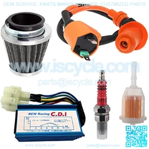 High Performance Racing 6 Pin AC CDI Ignition Coil Spark Plug A7TC for GY6 50cc 125cc 150cc 4-stroke Engines Scooter ATV Go Kart Moped Quad Pit Dirt Bike Cart