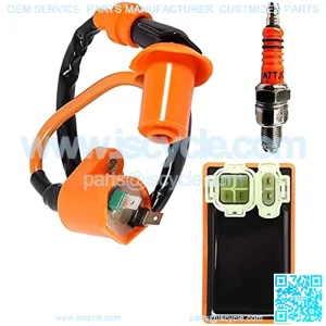 Performance Racing 6 Pins AC CDI Box + Ignition Coil + Spark Plug for Gy6 150cc 125cc 50cc Scooter Moped ATV Go Karts