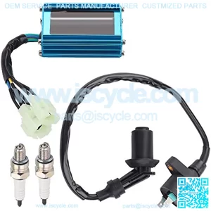Tvent GY6 Ignition Coil + 6 Pins AC CDI Box Spark Plug Replacement for Gy6 139QMB 152QMI 157QMJ 150cc 125cc 50cc Scooter Moped ATV Go Karts