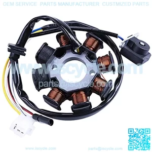 Ignition Stator Magneto AC 8 Pole 4/5 Wire Coil For GY6 49cc 50cc 80cc 125cc 150cc 139QMB 147QMD 152QMI 157QMJ Engine Scooter Moped ATV Sunl Roketa Dune Buggy Go Kart