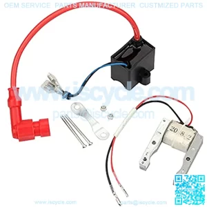 Motorcycle Ignition Coil CDI Ignition Coil Magneto Compatible with Motorized 49cc 60cc 80cc Engine Bicycle 2-Stroke Engine Motorized Bicycle Bike Motorcycle Starter Solenoid Valve Start Relay