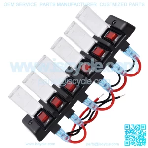 Six-position power switch breaker 16A red