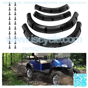 Golf Cart Fender Flares for EZGO TXT| Club Car Precedent| Yamaha G22| EZGO RXV| Club Car DS| Yamaha Drive G29 - Set of 4 (Front and Rear)