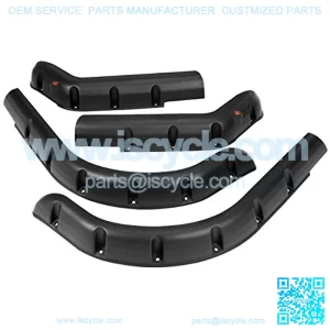 Golf Cart Front Rear Fender Flares for EZGO TXT 1998-2013 Gas/Electric (Not Fits 48V Electric), with Metal Hardware, Set of 4