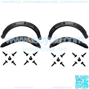 Golf Cart Front Rear Fender Flares for EZGO RXV 2008-2015 Gas/Electric Carts Block The Splashing Sludge. Rigid Molded Plastic with StainleSteel Screws (Set of 4pcs)