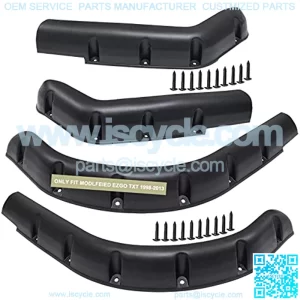 Golf Cart 4 Fender Flares-2 Front and 2 Rear fit Club Car DS Precedent,Yamaha G22 G29,EZGO RXV and TXT with StainleSteel Screw kit
