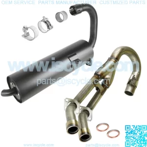 Exhaust Muffler And Exhaust Pipe W/Gaskets For Yamaha Rhino 660 YXR660 2004-2007