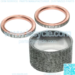 Exhaust Pipe Muffler Gaskets for Yamaha Rhino 660 YXR660F 4X4 2004-2007