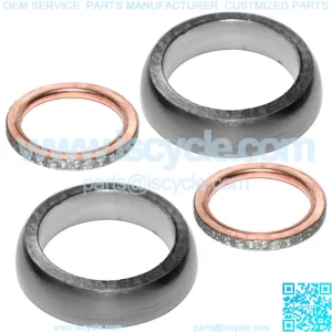 Exhaust Pipe Muffler Gaskets for Yamaha Rhino 700 YXR700F 4X4 Fi 2008-2013