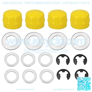 Front Wheel Axle Hardware Kit Replacement for M143338 GX21931 R27434 Z9972H M123254 Hub Caps Thrust Washers E-Clips Pack-4