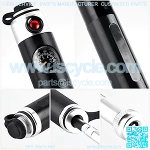 Bike Pump, Bicycle Pump with Pressure Gauge, Schrader/Presta Valve Pump, Mini PortBike Emergency Pump, high Pressure 160 PSI Fast InflatPocket air Pump, with Pressure Gauge, Exhaust Valve