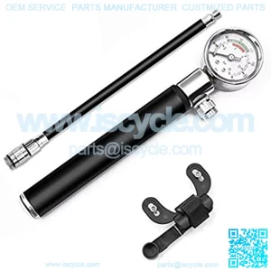 Mountain Bike Shock Pump with Gauge, 300 Psi - High Pressure Meter Bicycle Air Supply Inflator