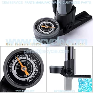 Bike Pump with Pressure Gauge - Mini PortBicycle Tire Pump - 120 PSI Bike Air Pump fits Presta & Schrader & Dunlop Valve - Road MTB Bike Pump Comes with Mounting Bracket
