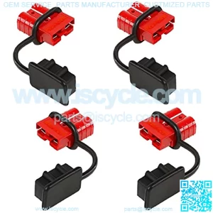 4 Pcs 6-12 Gauge Battery Quick Connect Disconnect Wire Harness Plug Kit for Recovery Winch or Trailer, 12-36V DC, 50A, 4 Pack