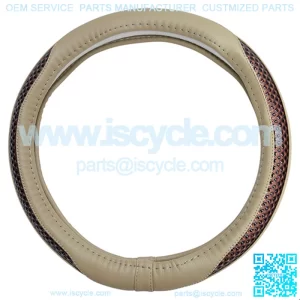 Steering Wheel Cover - Super Fiber/Beige and Chrome/Black/Black and Woodgrain/Grey and Woodgrain