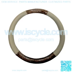 Woodgrain/Woodgrain and Black Golf Cart Steering Wheel Cover