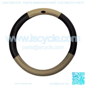 Golf Cart Steering Wheel Cover Universal Black and Tan