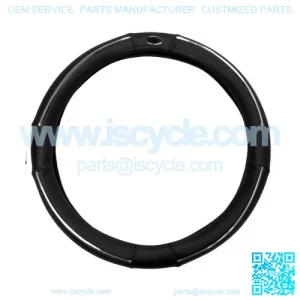 Golf Cart Steering Wheel Cover Universal Black and Chrome