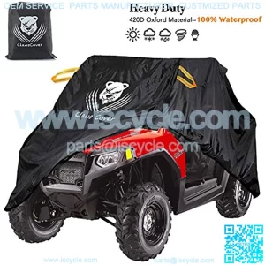126 Inch UTV Covers Waterproof Outdoor,Heavy Duty Material All Weather 2-3 Passenger Side by Side Snow Rain UV Protection Cover UTV ATV Accessories for Polaris Yamaha Kawasaki Honda