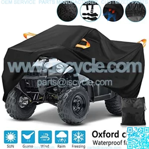 ATV Cover, Waterproof for Polaris Sportsman Yamaha Grizzly Honda FourTrax Kawasaki KFX Wheel Car with Air Vents Reflective Strips and Buckle Straps Length up to 83 inches