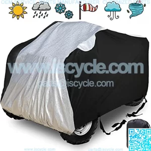 ATV Cover 420D Waterproof Oxford Fabric, Quad ATV Outdoor Storage Cover XL 4 Wheeler Cover fit Polaris Yamaha Can-Am Suzuki Kawasaki, All-Weather Protection ATV Cover