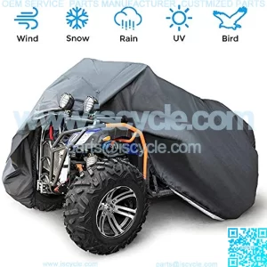 Four Wheeler Cover, ATV Cover Waterproof Outdoor Storage, 4 Wheeler Cover Compatible with Polaris Sportsman 450 500 570 Scramble 850 Fourtrax Foreman Can-Am Outlander, 100'' x 43'' x 47''