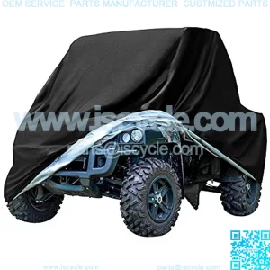 Heavy Duty Black Protects UTV 4 Wheeler Cover from Snow Rain, Hail, Dust, Snow, Sleet and Sun, Integrated Trailer System