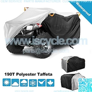 ATV Cover,Waterproof 2 Faces Usable Quad Cover with 190T Polyester Fabric 4 Wheeler Cover Heavy Duty ATV Storage Cover,All Weather Protection UV-Resistant Universal Quad Bike Cover Size XL