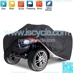 Waterproof ATV Cover with Storage Bag Heavy Duty Black Protects 4 Wheeler from Snow Rain Dust and Sun,88 x 39 x 42 inch