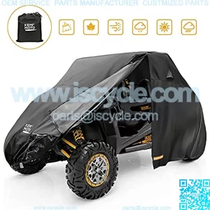 RZR Cover, UTV Covers Waterproof for All Weather, Heavy Duty Cover with Reflective Strips & Side Zipper Compatible with Polaris RZR 900, 1000, 1000XP, Reduce Rain, Dust and UV Rays Damage
